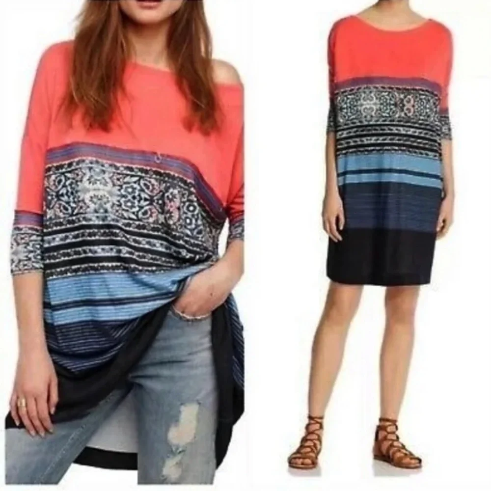 Free People Midi Dress Tunic Modal